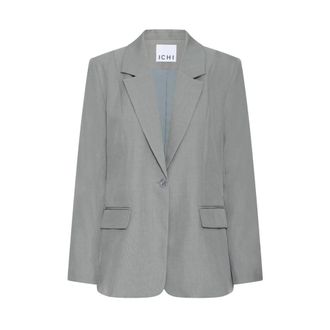 Ichi Ichi, Dames, Jassen, Grijs, Maat: M Leer