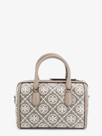 Tory Burch Womens Handbag Barrel Bag T Monogram Beige Coated Canvas Handbags Hand