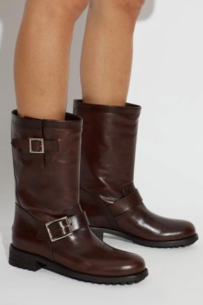 Jimmy Choo London Biker Mid Ankle Boots, Womens, Brown