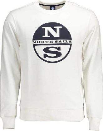 North Sails Witte Crewneck Sweatshirt met Lange Mouwen - Heren - Sweatshirts - Wit - 3XL - Hoodies & sweatvesten