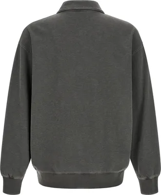 Carhartt Work in Progress Mens Polo Harper Black Garment-Dyed Garment Dyed Cotton Jersey Shirts T-shirts And Polos