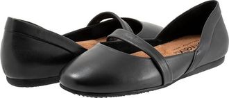 Softwalk Samara Womens Flat Shoes Black : 9 WW (EE), Leather