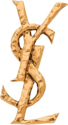 Saint Laurent Golden Logo Single Stud Earings