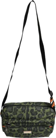 Dolce & Gabbana Green Polyester Leopard Print Shell Messenger Mens Bag (Pre-Owned)