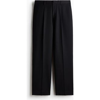 H&M Regular Fit Suit Trousers in Black at Nordstrom, Size 33