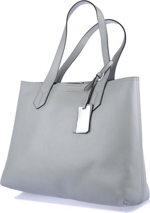Emporio Armani Leren Shopper Tas in Grijs