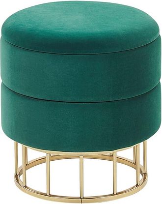 Beliani Puf de tejido verde