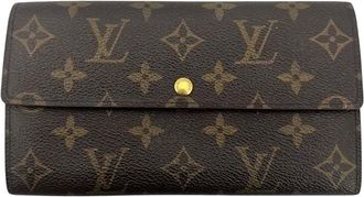 Louis Vuitton Brown Cotton Sarah Wallet (Authentic Pre-Loved)