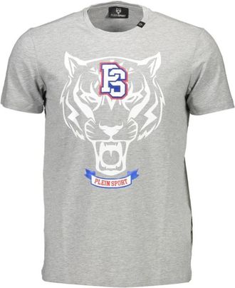 Plein Sport T-shirt met ronde hals - Heren - Sportshirts - Grijs - XL - Katoen - Fitness