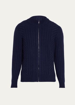 Cesare Attolini Mens Rib-Knit Cashmere Jacket