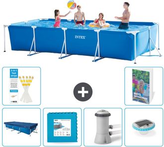 Intex Piscina Con Estructura Rectangular - 450x220x84 Cm - 7-piezas S174