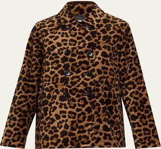 Jane Post Double Breasted Velvet Pea Coat