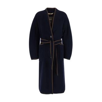 Bazar Deluxe Jassen, Dames, Blauw, S, Jas met borduursel op de rug