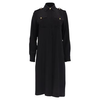 Nili Lotan Nili Lotan Adelaide Midi Shirt Dress in Black Silk