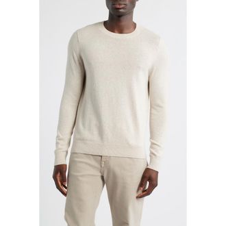 Nordstrom Crewneck Cotton & Cashmere Sweater in Ivory Sand Heather at Nordstrom Rack, Size Xx-Large
