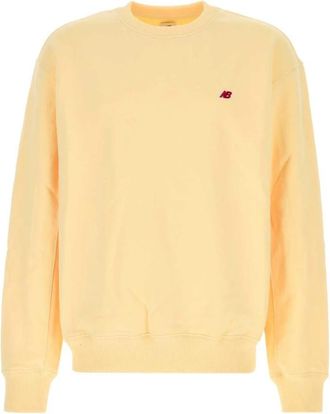 New Balance Made in USA Core Crewneck Sweatshirt - Heren - Sportshirts - Geel - S - Katoen - Fitness