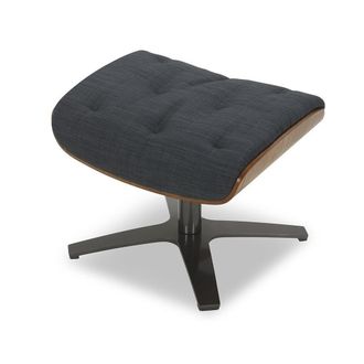 MyNewDesign Puf de tela anthracita y roble natural