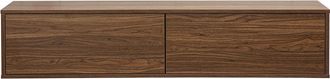 Miliboo Mueble Tv Mural Acabado Madera Oscura Nogal L140 Cm Flexo