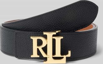 Lauren Ralph Lauren Wendegürtel aus Rindsleder mit Label-Applikation in Black, Größe XL
