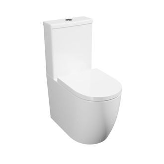 Clifton Premium CLOSED BACK ROUND Rimless Pan Toilet Set in White