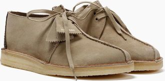 Clarks Mens Clarks Originals Desert Trek Suede Mens Sand Shoes - Cream - Size: 11