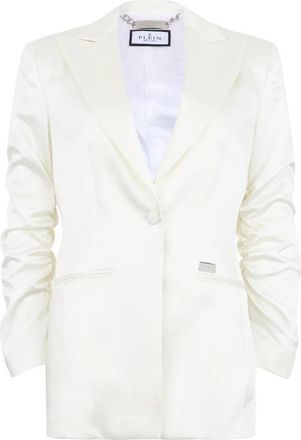 Philipp Plein Cady Cargo Fit Blazer - Dames - Blazers - Wit - M - Leer - Jassen