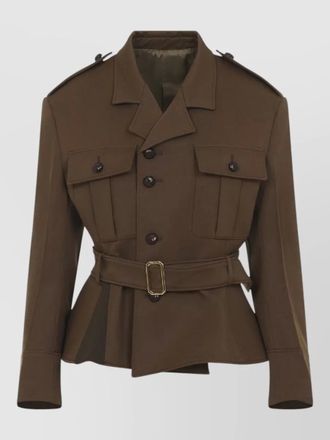 Celine peplum wool jacket structured shoulders collar