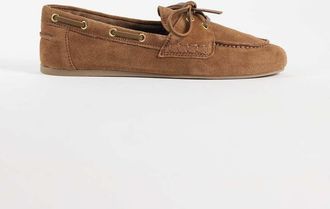Mango Scarpe da barca 100% in camoscio marrone chiaro