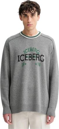 Iceberg Trui met ronde hals - Heren - Ronde hals truien - Grijs - L - Wol - Truien & Vesten