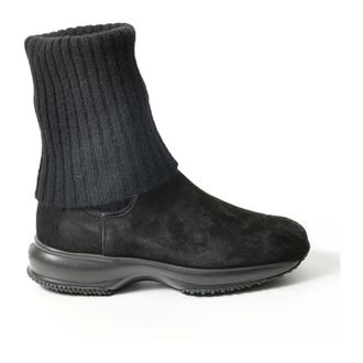 Hogan Schoenen, Dames, Zwart, 35 EU, Wol, Interactive Enkellaarsjes