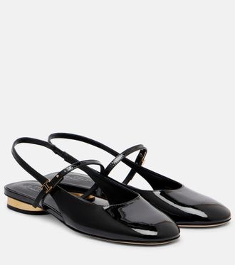 Tod's Patent leather slingback flats