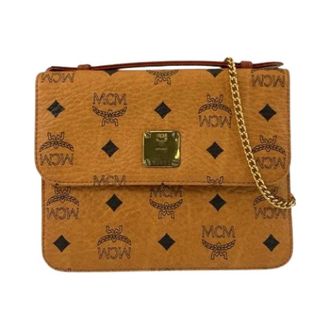 MCM Pre-owned Shoulder Bag - Dames - Vintage Schoudertas - Bruin - ONE Size - Leer - Vintage