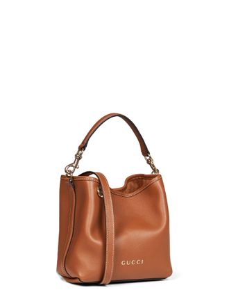 Gucci Calfskin Leather Bucket Bag - Brown