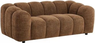 Vente-Unique Sof&aacute; de 2 plazas en chenilla marr&oacute;n NELIMAR