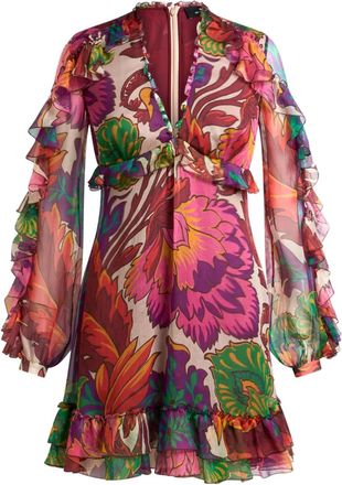 Etro Abito corto con stampa a fiori - Rosa