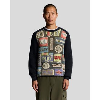 Lyle & Scott Fruit Machine Graphic Crew Neck Sweater in Dark Navy at Nordstrom, Size Xx-Large