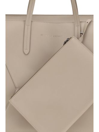 Brunello Cucinelli Womens Leather Tote Bag Moonbeam Calf Shoulder