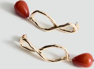 Mango Orecchini perline ciondoli oro - Donna - Taglia unica - MANGO