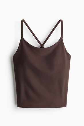 H&M Sport-Tankinitop mit integriertem BH - Brown