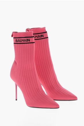 Balmain Tronchetti Sock SKYE-KNIT In Tessuto a Costine con Tacco 10c taglia 36