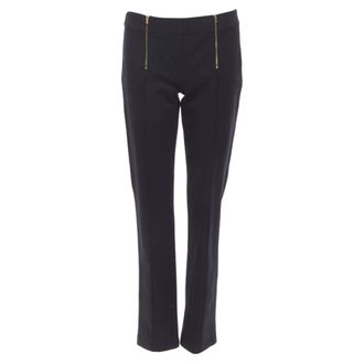 The Row black modal cotton dual gold zipper minimal legging pants XSXS