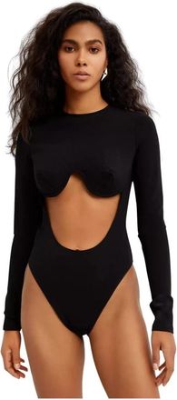 Jean Paul Gaultier Zwart Cutout Bodysuit - Dames - Bodies - Zwart - XS - Tops