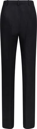 Gucci Womens Silk Faille Pants Black Trousers