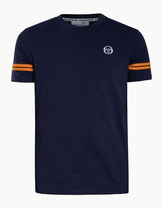 Sergio Tacchini Mens Sergio Tacchini Grello T-Shirt Maritime Blue/Orange Pepper - Navy - Size: 46
