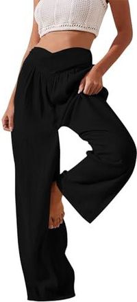 Straight Legs pantalon en lin pour femmes en Beige