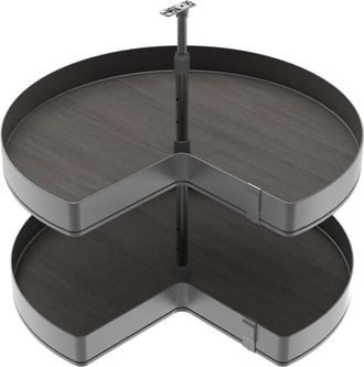 Emuca Emuca Juego De Bandejas Giratorias Harmony 3/4, M&oacute;dulo Ancho 800mm, Altura Regulable, Acero Y Madera, Gris Antracita