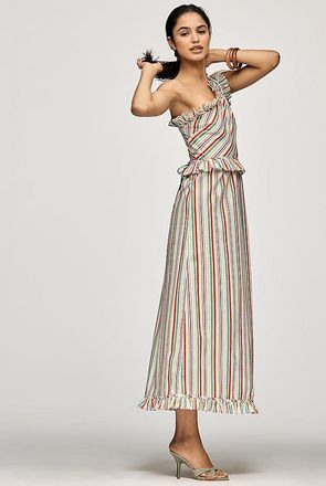 Rixo Arabelle One-Shoulder Midi Dress
