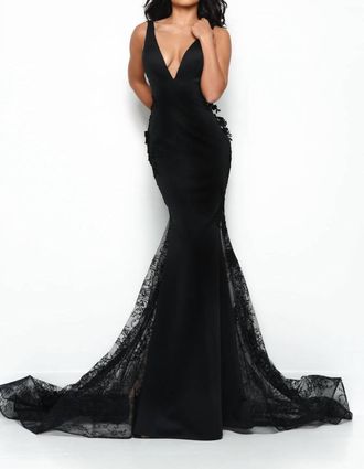 Jasz Couture Prom Mermaid Dress In Black Nude