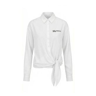 Karl Lagerfeld Shirts, female, White, Size: XS KLJ Tied Blouse