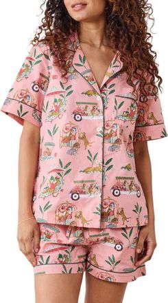 Printfresh Short Organic Cotton Pajamas Set in Peach Daiquiri at Nordstrom, Size X-Small